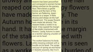 ode to Autumn by John KeatsEnglish literature notes [upl. by Anette172]