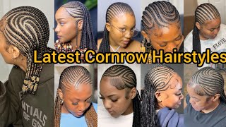 2024 Latest Cornrow Braids Hairstyles  Straight Back Cornrow Braids  Ghana Weaving Braids 2024 [upl. by Aneeroc]