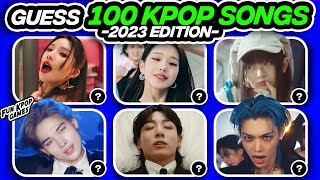 ULTIMATE KPOP QUIZ GUESS 100 KPOP SONGS OF 2023  FUN KPOP GAMES 2023 [upl. by Yraccaz]