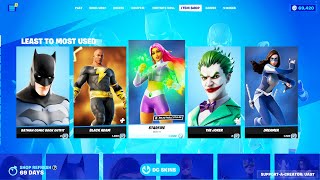 Fortnite Least to Most Used DC Skins [upl. by Kciredec]