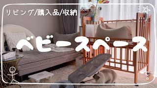 【赤ちゃんと暮らす部屋づくり】授乳ミルクおむつベット育児用品購入品収納お迎え準備【リビングベビースペース紹介】【プレママ必見】 [upl. by Yntruoc]