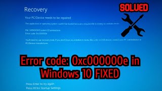 How to fix Fixed Boot Error Code 0xc000000e in Windows 10 Full Tutorial [upl. by Prentice]