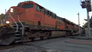 BNSF 6063 Leads EB Mixed Freight with CSX Power Olathe KS 83124 [upl. by Fernand]