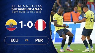 ECUADOR vs PERÚ 10  RESUMEN  ELIMINATORIAS SUDAMERICANAS  FECHA 8 [upl. by Gilson]