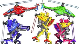 Assemble Robot War Helicopter Game Transformer  15 Color Modes  Eftsei Gaming [upl. by Lyrpa733]