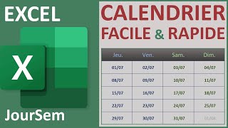 Calendrier Excel facile et rapide [upl. by Cheyne911]