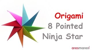 Origami Eight Pointed Ninja Star easy  modular [upl. by Ettecul]