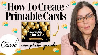 How To Make Printable Greeting Cards On Canva To Sell On Etsy COMPLETE GUIDE [upl. by Kwang]