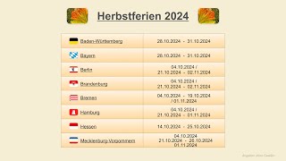 Herbstferien 2024 [upl. by Thamos]