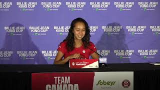 Billie Jean King Cup  Lelyah Annie Fernandez  Post victory Press Conference [upl. by Minoru]