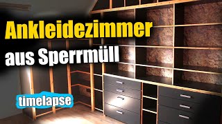 Ankleidezimmer aus Sperrmüll bauen in 8 Minuten [upl. by Nileek74]