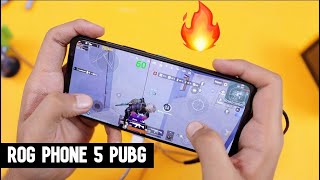 Asus ROG Phone 5 PUBG Gaming Review with FPS amp Heating Test  Gyro Graphics Gameplay  Hindi [upl. by Sakovich866]