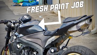 200 CBR600rr Wrecked Bike Rebuild PT 8 Custom Pearl Paint Job [upl. by Ybocaj]