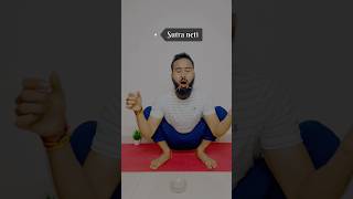 How to do Sutra neti for sinus 👃🏼 Rubber neti  सूत्र नेति  Kamal yoga Kendra shorts yoga [upl. by Attennot269]