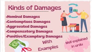 Kinds of damages in tort types of damages [upl. by Wycoff]