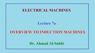 Electrical Machines Course Lecture 7a  Overview to Induction Machines [upl. by Henghold917]