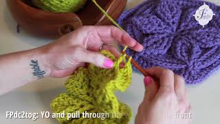 Crochet Basics Front Post DC 2 together FPdc2tog in 60 seconds [upl. by Smalley]