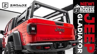 Jeep Gladiator Overland Access Rack with ACCESS Side Gates from ZROADZ [upl. by Marlon170]