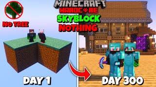 We Survived 300 Days In SKYBLOCK With NOTHING In Minecraft Hardcore  Duo 100 Days [upl. by Aruasi]