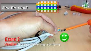 rj 45 Réaliser sertir et tester un câble RJ45 droit [upl. by Docilu425]