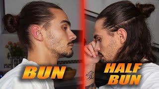 Comment faire le HALF BUN et le MAN BUN  cest facile [upl. by Nodnek]