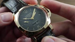 Panerai Luminor 1950 8 Days GMT Oro Rosso PAM 576 Functions amp Care [upl. by Nitsreik]