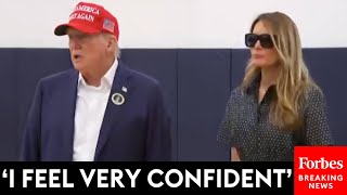 BREAKING NEWS Trump Speaks To Reporters Alongside Melania After Casting His Election Day Vote [upl. by Ahsap864]