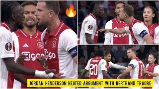 🔥 Jordan Henderson HEATED ARGUMENT with BERTRAND TRAORE during Ajax vs Besiktas Europa League match [upl. by Francine531]