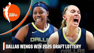 Dallas Wings win 2025 draft lottery 🏀 Will they select Paige Bueckers  WNBA on ESPN [upl. by Cusick157]