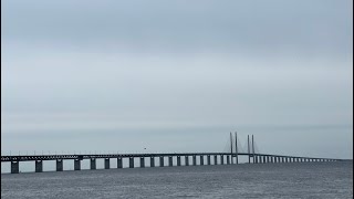 View of Øresund Bridge in Limhamn Malmö Sweden🇸🇪 [upl. by Eatnahs]