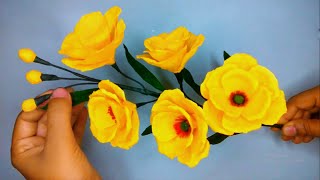 How to Make Easy Crepe Paper Flower Video  DIY Handmade Flower Making [upl. by Ariad]