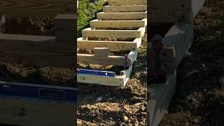 Landscape stairs Timber framed stairs in hillside with pavers [upl. by Idurt]