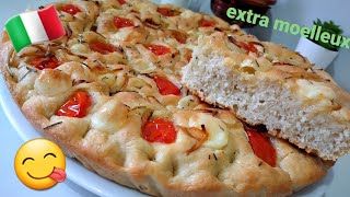 Focaccia pain italien tomatemozza extra moelleux Facile et rapide [upl. by Edieh]