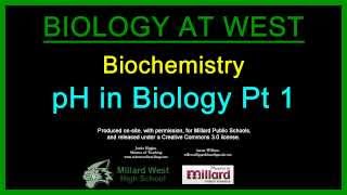 pH in Biology Pt 1 Biochemistry [upl. by Marice]