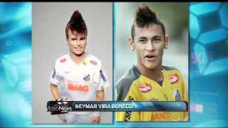 Craque Neymar vira boneco  VIDEO NEWS 14072011 BAND [upl. by Kamilah294]