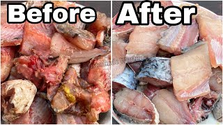 How to remove smell amp blood from fish  how to get ride fishy odor of fish [upl. by Anilah]