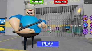 NEW PAPA PIZZA BARRYS PRISON RUN OBBY roblox scaryobby obby pomni [upl. by Ecallaw]