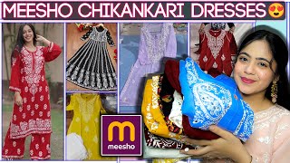 Meesho Trendy Chikankari Dresses 😍 Try on haul  Ronak Qureshi [upl. by Chaker100]