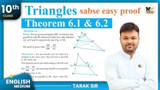 Class 10 theorem 61 amp 62 proof  Thales Theorem proof  converse of Thales theorem proof  Bpt [upl. by Idnil]