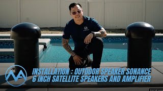 Installation Outdoor Speaker Sonance 6 inch Satellite Speakers and Amplifier [upl. by Koffman]