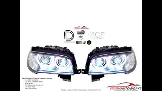 BMW E83 X3 Quad BiLED Retrofit Headlights amp LED Angel Eyes  VisionAutoworks [upl. by Oelak]