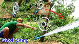 Amazing Water wheel pump from the River  Easy pump the water without electricity Free Adult [upl. by Dalpe518]