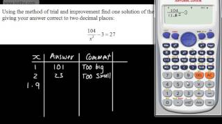 GCSE Maths  Trial and Improvement 1 amp 2 Decimal Places  Higher and Foundation C Grade [upl. by Debbi505]