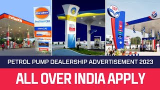 Petrol Pump Dealership 2023  Petrol Pump Advertisement 2023  HPCLBPCLIOCL Petrol Pump Applicatio [upl. by Susie]