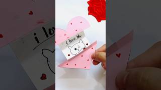 Cute Love Card❤️diy art craft viralshort valentinesday Craft lovecraft [upl. by Eldreeda38]