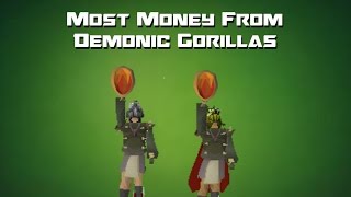 OSRS Challenges Most Money From Demonic Gorillas  Runescape 2007 [upl. by Nochur870]