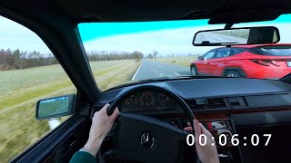 1992 Mercedes w124 30 m103 POV TEST DRIVE ON AUTOBAHN [upl. by Senhauser]