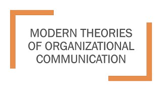 Modern Theories of Organizational Communication [upl. by Elagiba205]