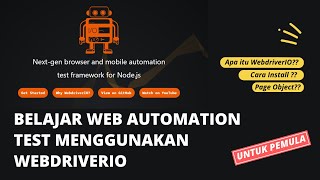 Belajar QA 5 Tutorial WebdriverIO Untuk Pemula [upl. by Eilyw]