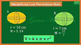 MENGHITUNG LUAS PERMUKAAN BOLA [upl. by Jewell]